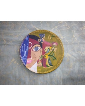Wooden Wall Decor Plate - Multicolor